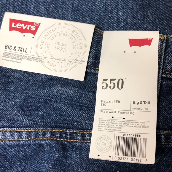 NWT Levi’s Big & Tall 550 Relaxed Fit Jeans - Picture 2 of 3